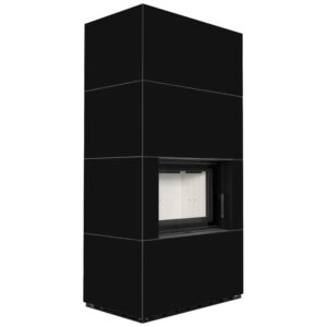 Камин на дровах Kratki FLOKI BOX 8 кВт керамогранит, nero assoluto