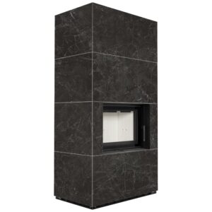 Камин на дровах Kratki FLOKI BOX 8 кВт керамогранит, naturali nero greco