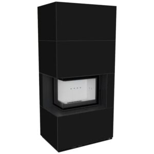 Камин на дровах Kratki FLOKI BOX L 8 кВт керамогранит, nero assoluto
