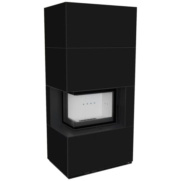 Камин на дровах Kratki FLOKI BOX L 8 кВт керамогранит, nero assoluto