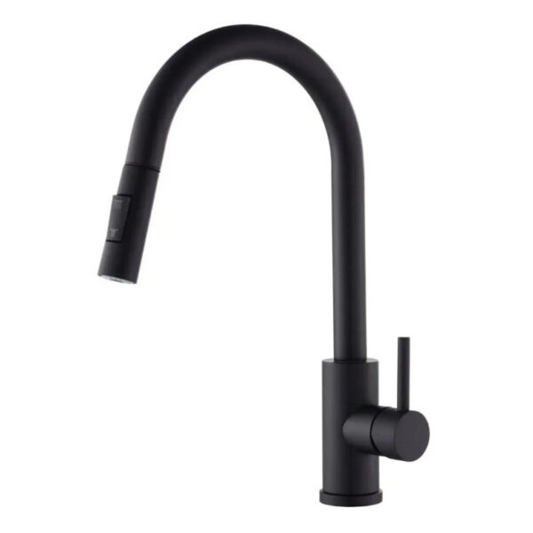 Смеситель для кухни VBI Flusso однорычажный, черный матовый (VBI-055000BL)