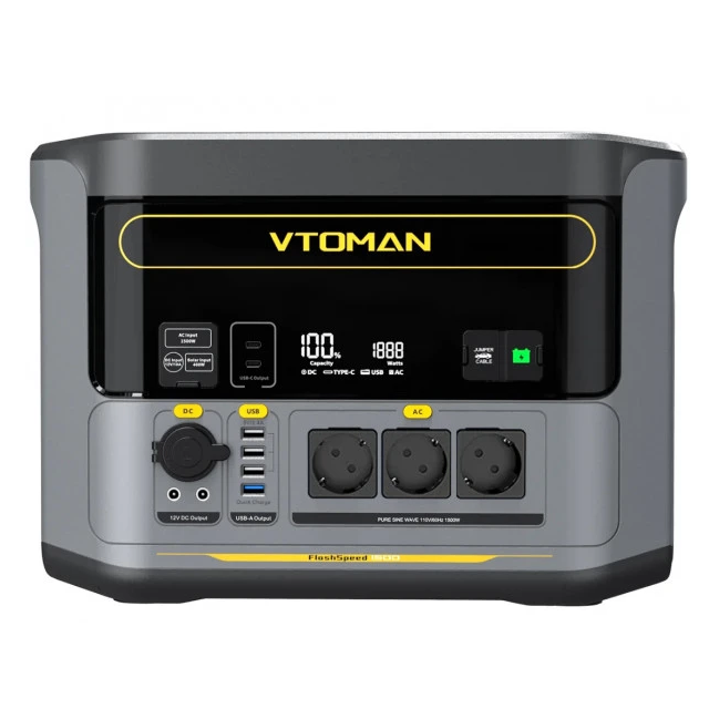 000050087 Портативная зарядная станция Vtoman FlashSpeed 1500 1500 Вт LiFePO4 с LED-дисплеем