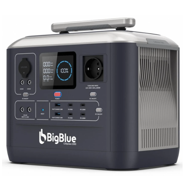 000053570 Портативная зарядная станция BigBlue CP1000 1000 Вт LiFePO4 с LED-дисплеем