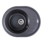 Гранітна мийка Valeso Soul 620х500 врізна, овальна, матова моріон