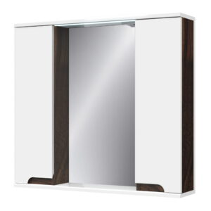 Зеркальный шкаф в ванную Van Mebles Верона 800х750 с подсветкой, венге