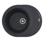 Гранітна мийка Valeso Soul 620х500 врізна, овальна, матова графіт