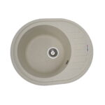 Гранітна мийка Valeso Soul 620х500 врізна, овальна, матова пісок