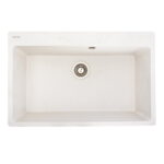 Гранітна мийка Valeso Bogema 780х500 врізна, прямокутна, матова біла в точку