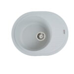 Гранітна мийка Valeso Soul 620х500 врізна, овальна, біла