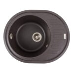 Гранітна мийка Valeso Soul 620х500 врізна, овальна, матова коричнева