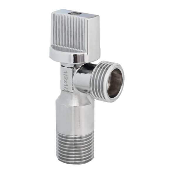 Приборный кран Euroaqua 1/2″x1/2" НН угловой, латунь, хром