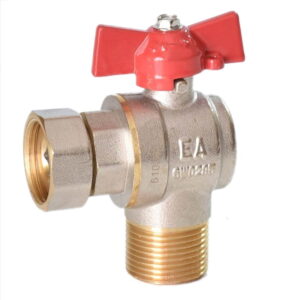 Кран шаровой с накидной гайкой Euroaqua 1/2″ ВН угловой, латунь