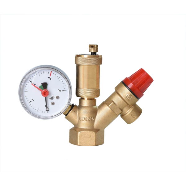 Группа безопасности котла Euroaqua 1″ прямая, латунь