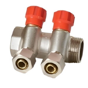 Коллектор для воды Euroaqua 3/4″x1/2″ с 2 выходами, латунь