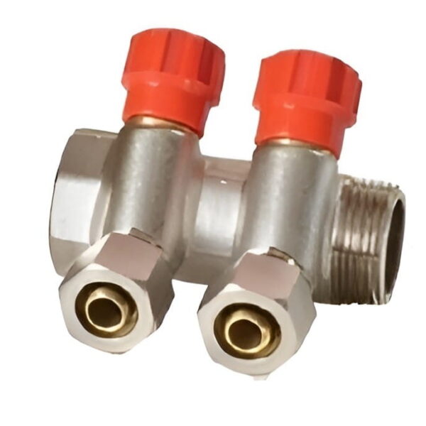 Коллектор для воды Euroaqua 3/4″x1/2″ с 2 выходами, латунь