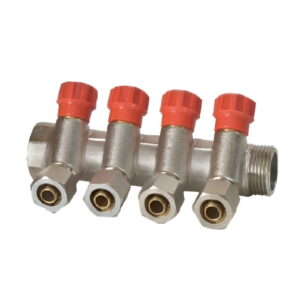 Коллектор для воды Euroaqua 3/4″x1/2″ с 4 выходами, латунь
