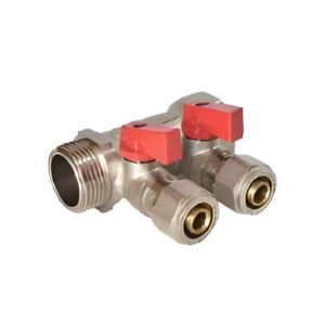 Коллектор для воды Euroaqua 3/4″x1/2″ с 2 выходами, латунь