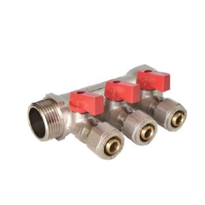 Коллектор для воды Euroaqua 3/4″x1/2″ с 3 выходами, латунь