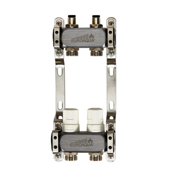 Коллектор теплого пола Euroaqua 1″x3/4″ 2 выходов, с термоголовкой
