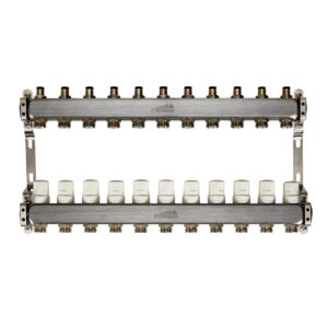 Коллектор теплого пола Euroaqua 1″x3/4″ 11 выходов, с термоголовкой