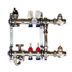 Коллектор для теплого пола Euroaqua 1″x3/4″ 2 выходов, с расходомерами