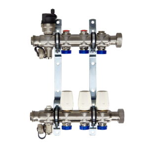 Коллектор теплого пола Euroaqua 1″x3/4″ 3 выходов, без расходомеров