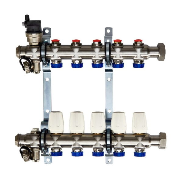 Коллектор теплого пола Euroaqua 1″x3/4″ 5 выходов, без расходомеров
