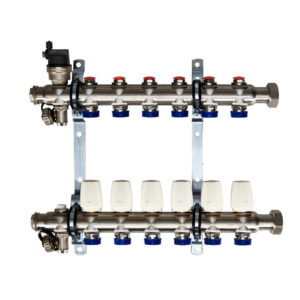 Коллектор теплого пола Euroaqua 1″x3/4″ 6 выходов, без расходомеров