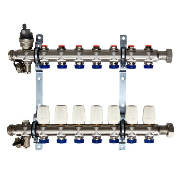 Коллектор теплого пола Euroaqua 1″x3/4″ 7 выходов, без расходомеров
