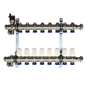 Коллектор теплого пола Euroaqua 1″x3/4″ 8 выходов, без расходомеров