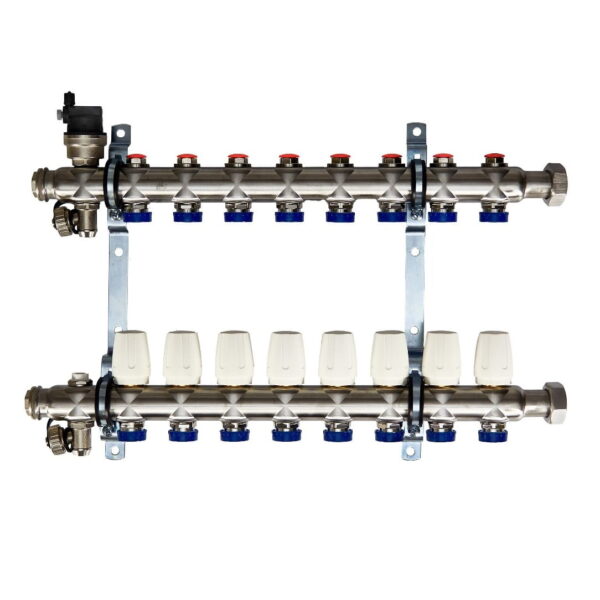 Коллектор теплого пола Euroaqua 1″x3/4″ 8 выходов, без расходомеров