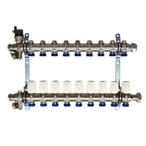 Коллектор теплого пола Euroaqua 1″x3/4″ 9 выходов, без расходомеров