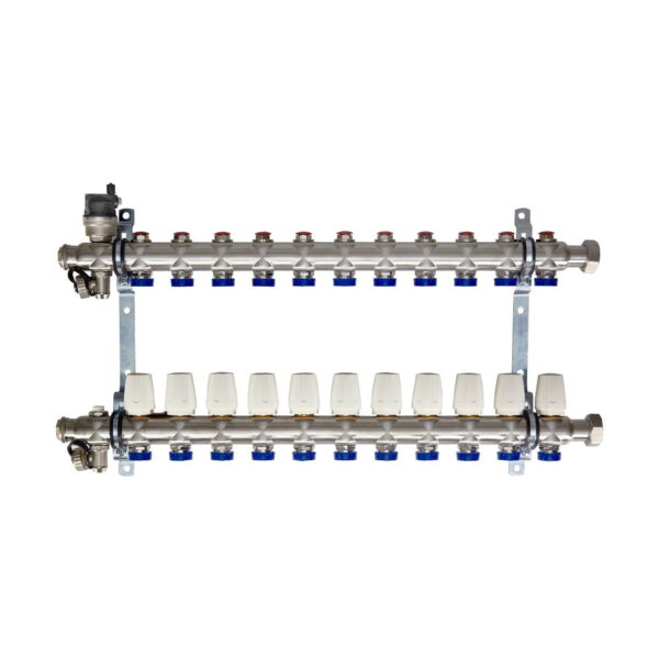 Коллектор теплого пола Euroaqua 1″x3/4″ 11 выходов, без расходомеров