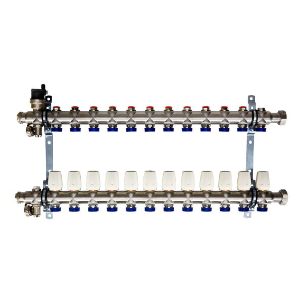 Коллектор теплого пола Euroaqua 1″x3/4″ 12 выходов, без расходомеров
