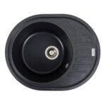 Гранітна мийка Valeso Soul 620х500 врізна, овальна, матова карбон