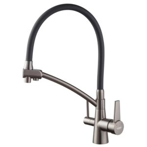 Смеситель для кухни Koer KB-72003-07 двухрычажный, графит (KR3377)