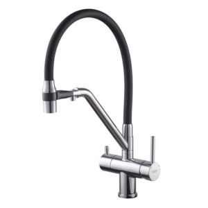 Смеситель для кухни Koer KB-72006-01 двухрычажный, графит (KR3379)