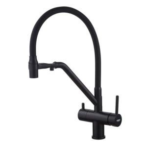 Смеситель для кухни Koer KB-72006-05 двухрычажный, черный матовый (KR3380)