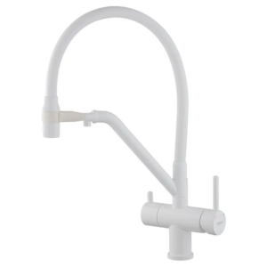 Смеситель для кухни Koer KB-72006-03 двухрычажный, белый матовый (KR3381)