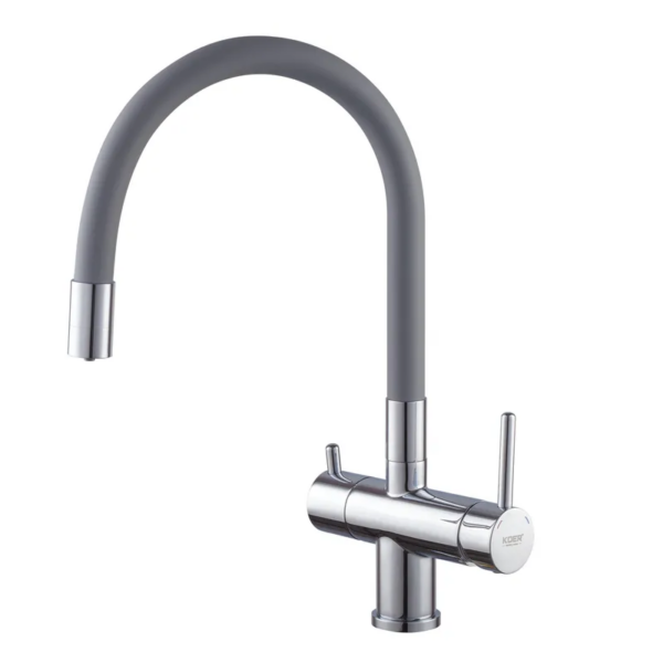 Смеситель для кухни Koer KB-72002-01 двухрычажный, хром (KR3383)