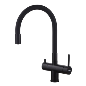 Смеситель для кухни Koer KB-72002-05 двухрычажный, черный матовый (KR3384)