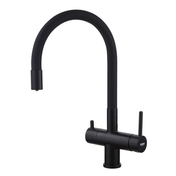 Смеситель для кухни Koer KB-72002-05 двухрычажный, черный матовый (KR3384)