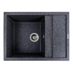 Гранітна мийка Valeso Lotos 650х500 врізна, прямокутна, матова графіт