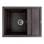 Гранітна мийка Valeso Lotos 650х500 врізна, прямокутна, матова темна скеля