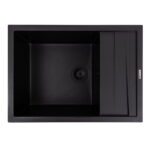 Гранітна мийка Valeso CASCADA 700х500 врізна, прямокутна, матова чорна