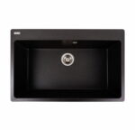 Гранітна мийка Valeso Bogema 780х500 врізна, прямокутна, матова моріон