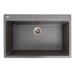 Гранітна мийка Valeso Bogema 780х500 врізна, прямокутна, матова сіра мусон