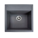Гранітна мийка Valeso Fiesta 510х490 врізна, прямокутна, матова сіра мусон