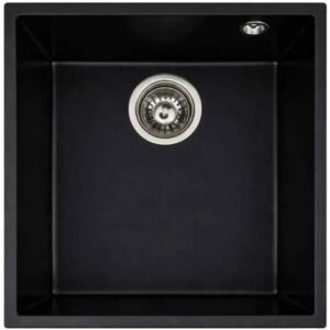 Гранитная мойка Valeso Roxy 370х440 врезная, прямоугольная, матовая черная