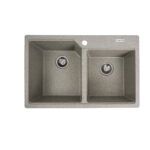 Гранітна мийка Valeso Harmony 780х500 врізна, прямокутна, матова сіра